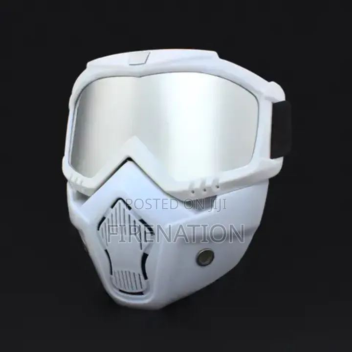 White Full Face Mask With Goggles