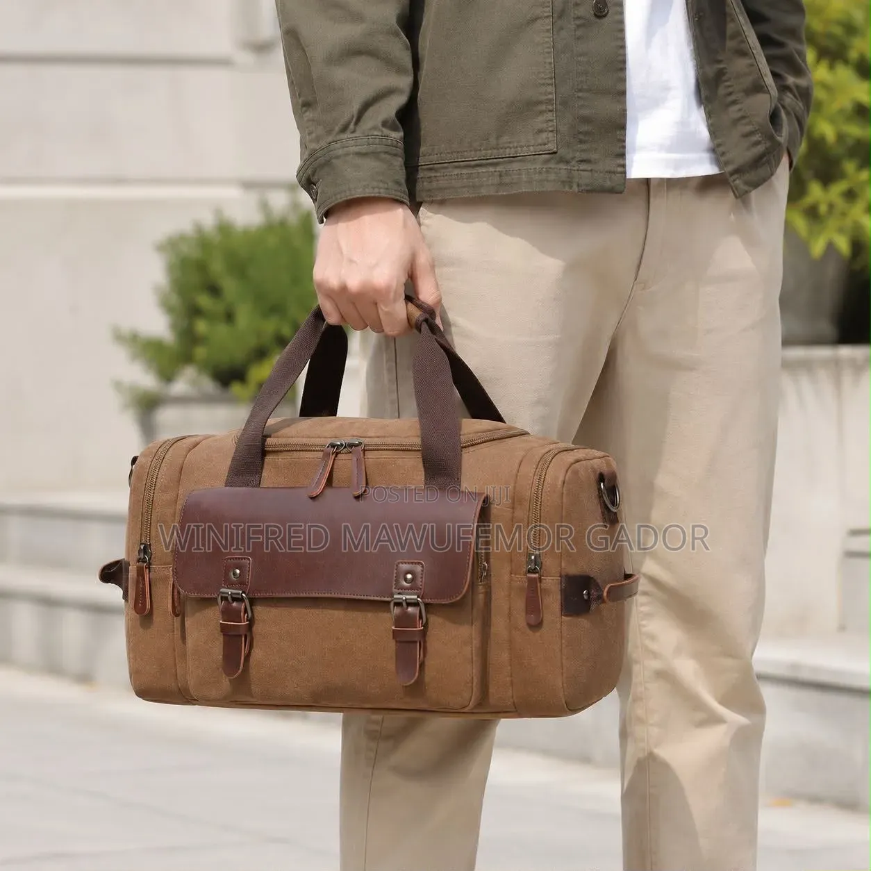 Premium Leather Canvas Travel Duffle Bags |Gym Weekend Travel Bags