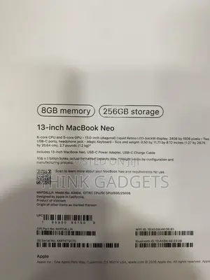 New Laptop Apple MacBook Neo 2026 8GB SSD 256GB