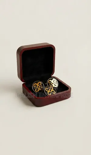 Premium Ghana-Inspired Cufflink Lapel Pin Set