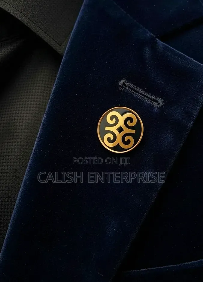 Premium Ghana-Inspired Cufflink Lapel Pin Set