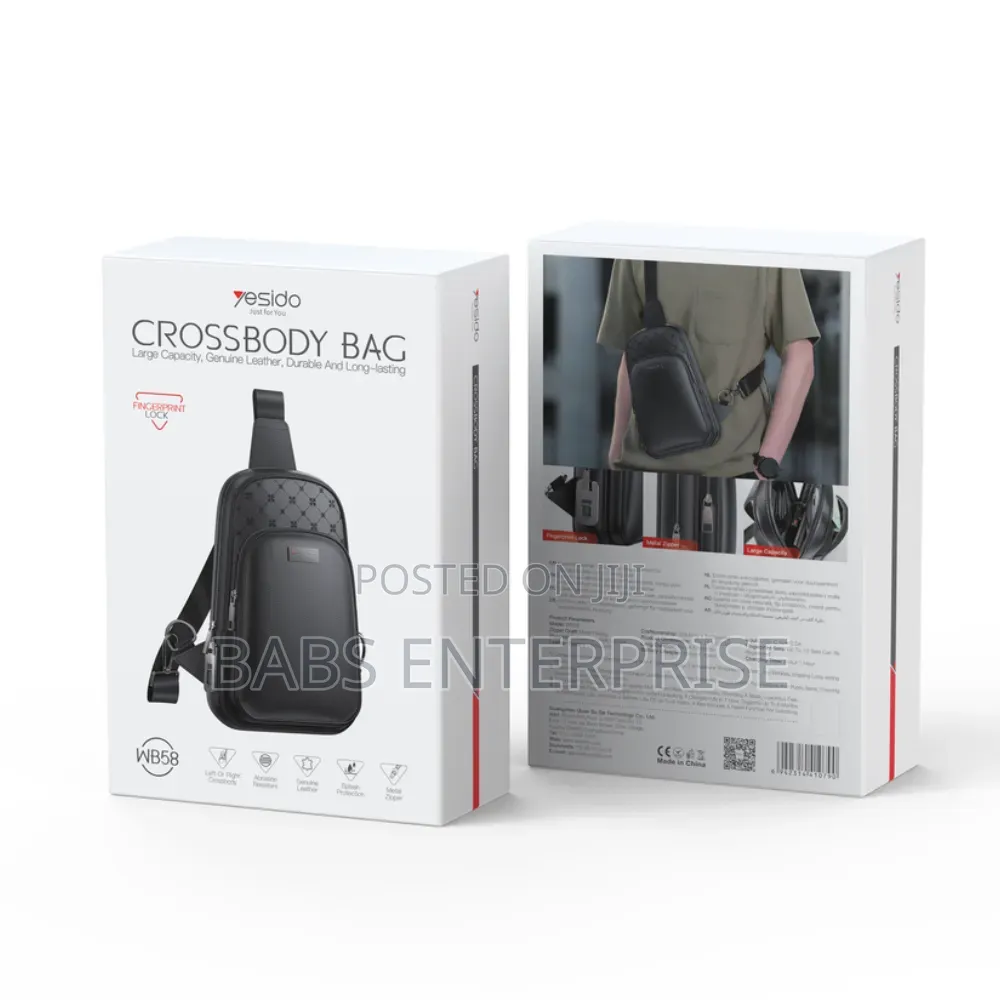 YESIDO Fingerprint Lock Cross Bag WB58