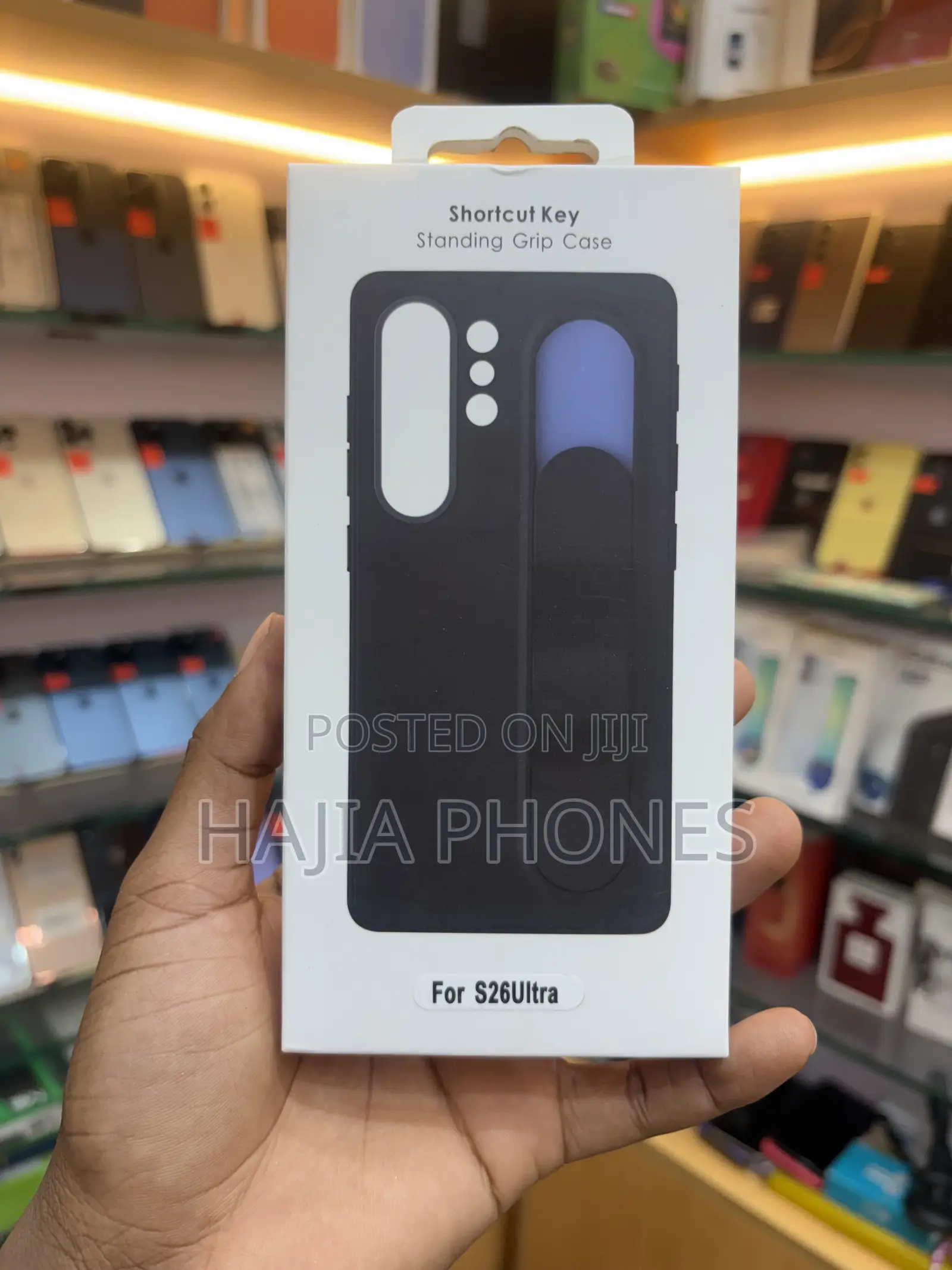 Black S26Ultra Standing Grip Case