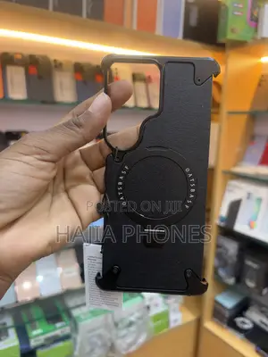 S26Ultra Black Leather and Metallic Case