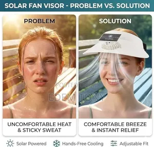 Drumstone Rechargeable/Solar Fan Sun Visor Hat for Women Men