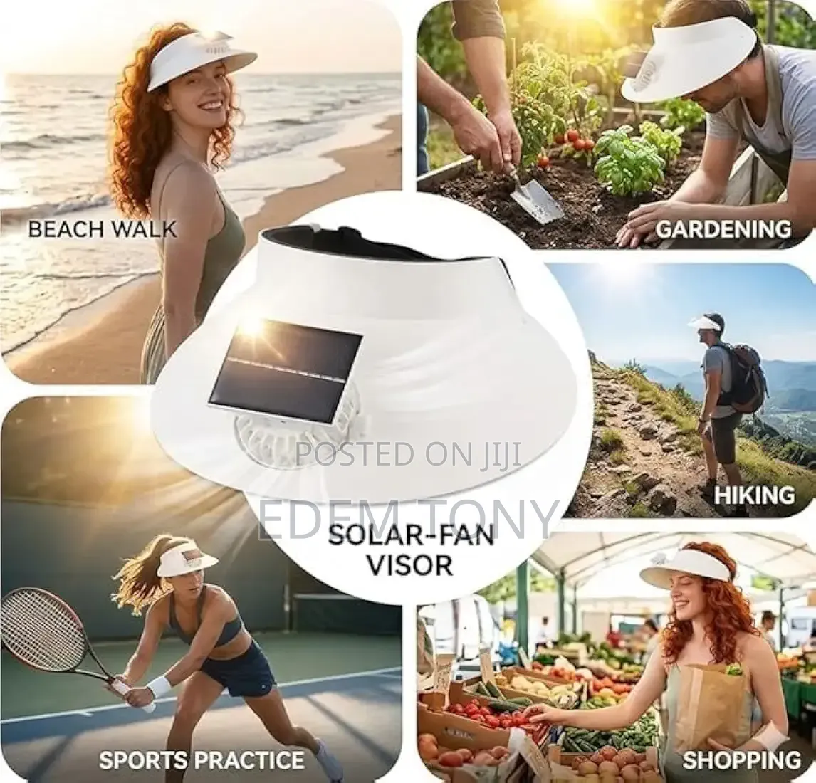 Drumstone Rechargeable/Solar Fan Sun Visor Hat for Women Men