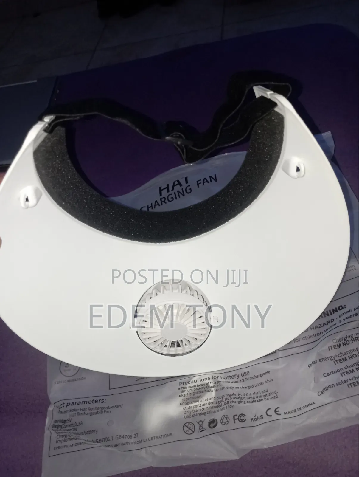 Drumstone Rechargeable/Solar Fan Sun Visor Hat for Women Men
