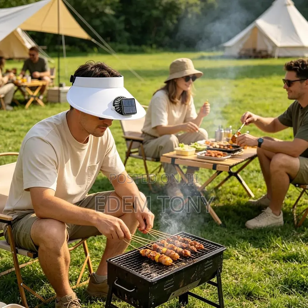 Drumstone Rechargeable/Solar Fan Sun Visor Hat for Women Men