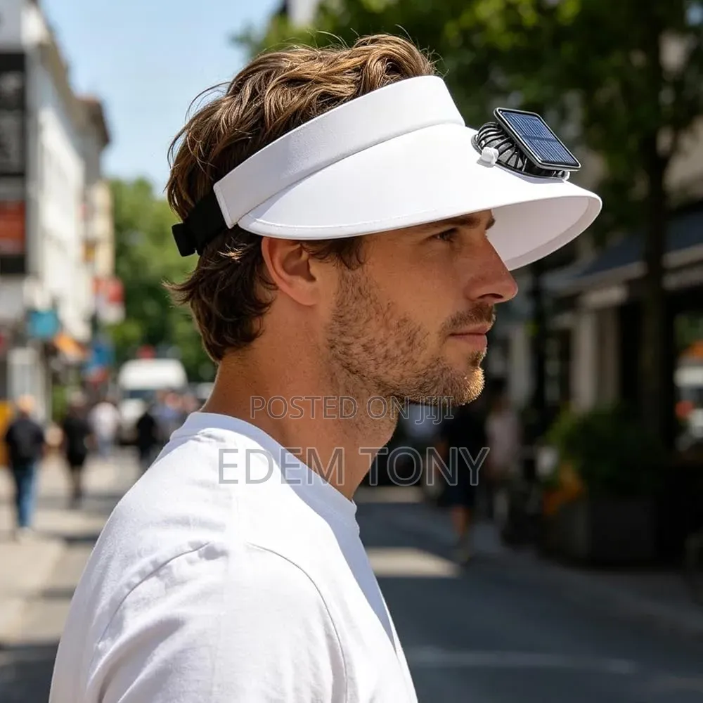 Drumstone Rechargeable/Solar Fan Sun Visor Hat for Women Men