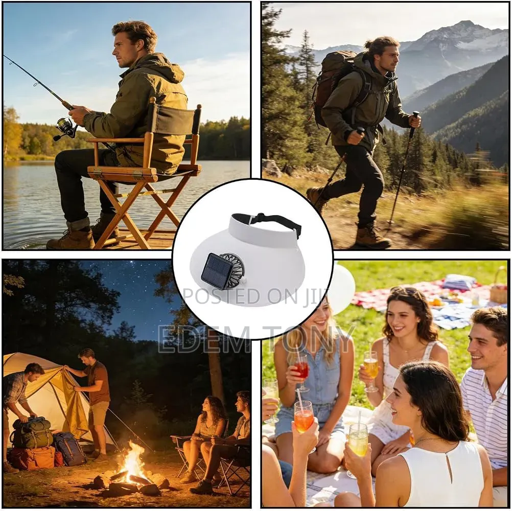 Drumstone Rechargeable/Solar Fan Sun Visor Hat for Women Men