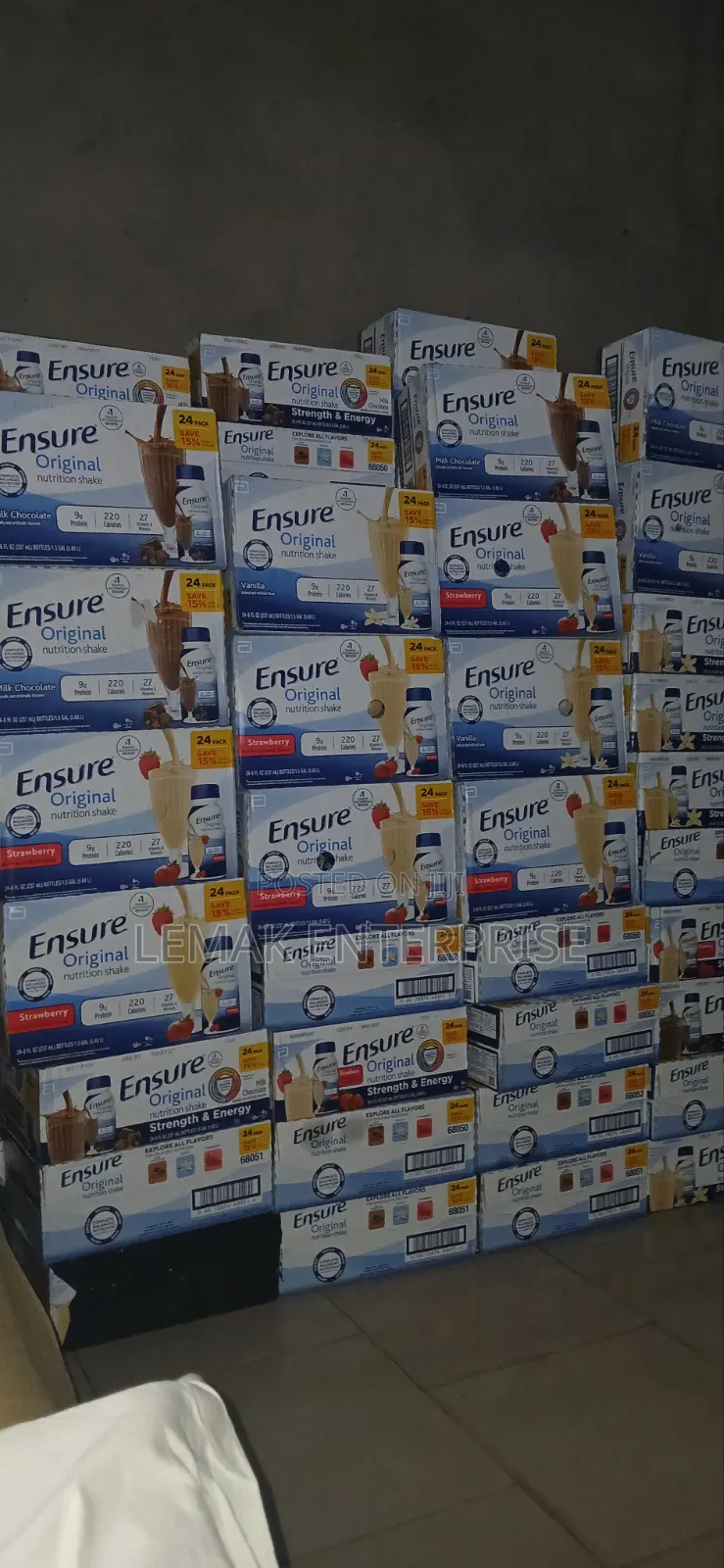 Ensure Nutrition Protein Shake Vanilla Natural Flavor.24 Pack