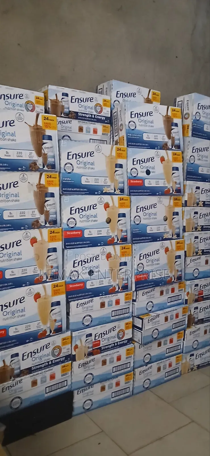 Ensure Nutrition Protein Shake Vanilla Natural Flavor.24 Pack