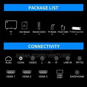 Smart TV 43'' - Frameless Android Smart FHD LED TV - HDMI - Black