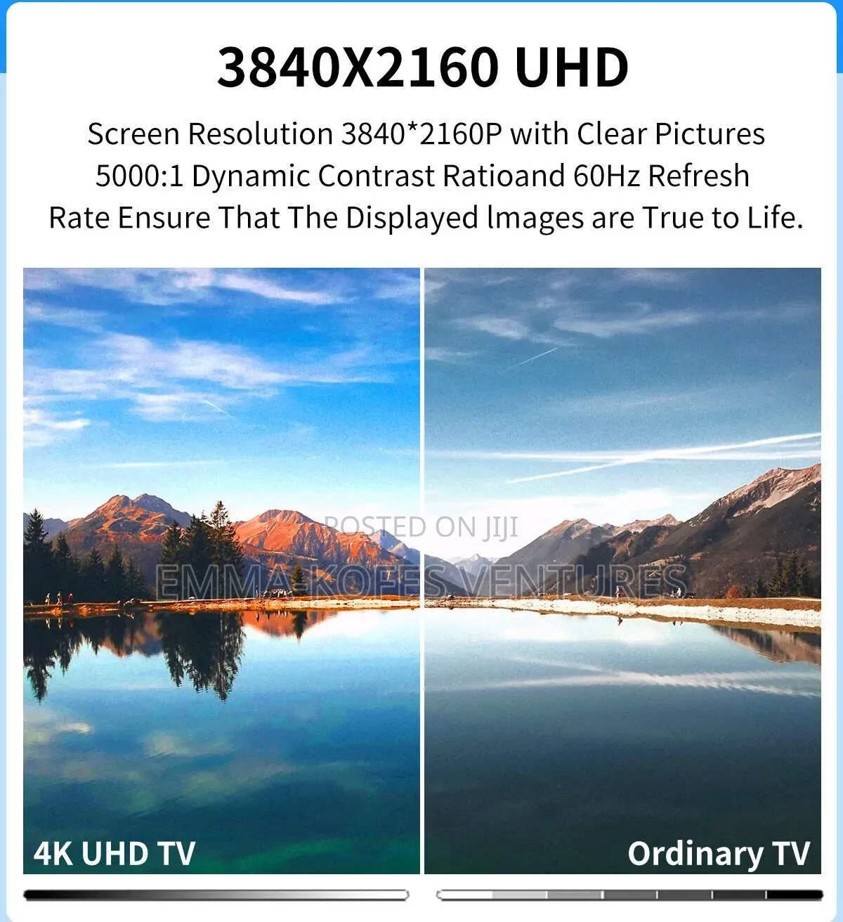 50'' iSMART TV UHD ,Frameless, 1.5G+8G, IR Remote- Black