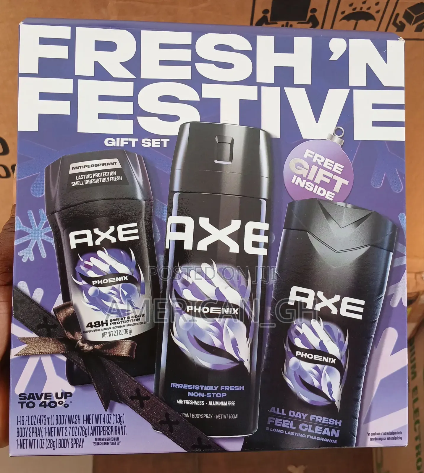 Axe Phoenix Gift Set ( Wash Spray Deodorant) 3 in 1