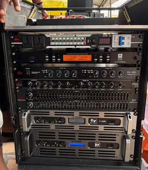 Amplifier Rack With Amplifiers,Equalizer, Mic, Exciter, ETC Cabling