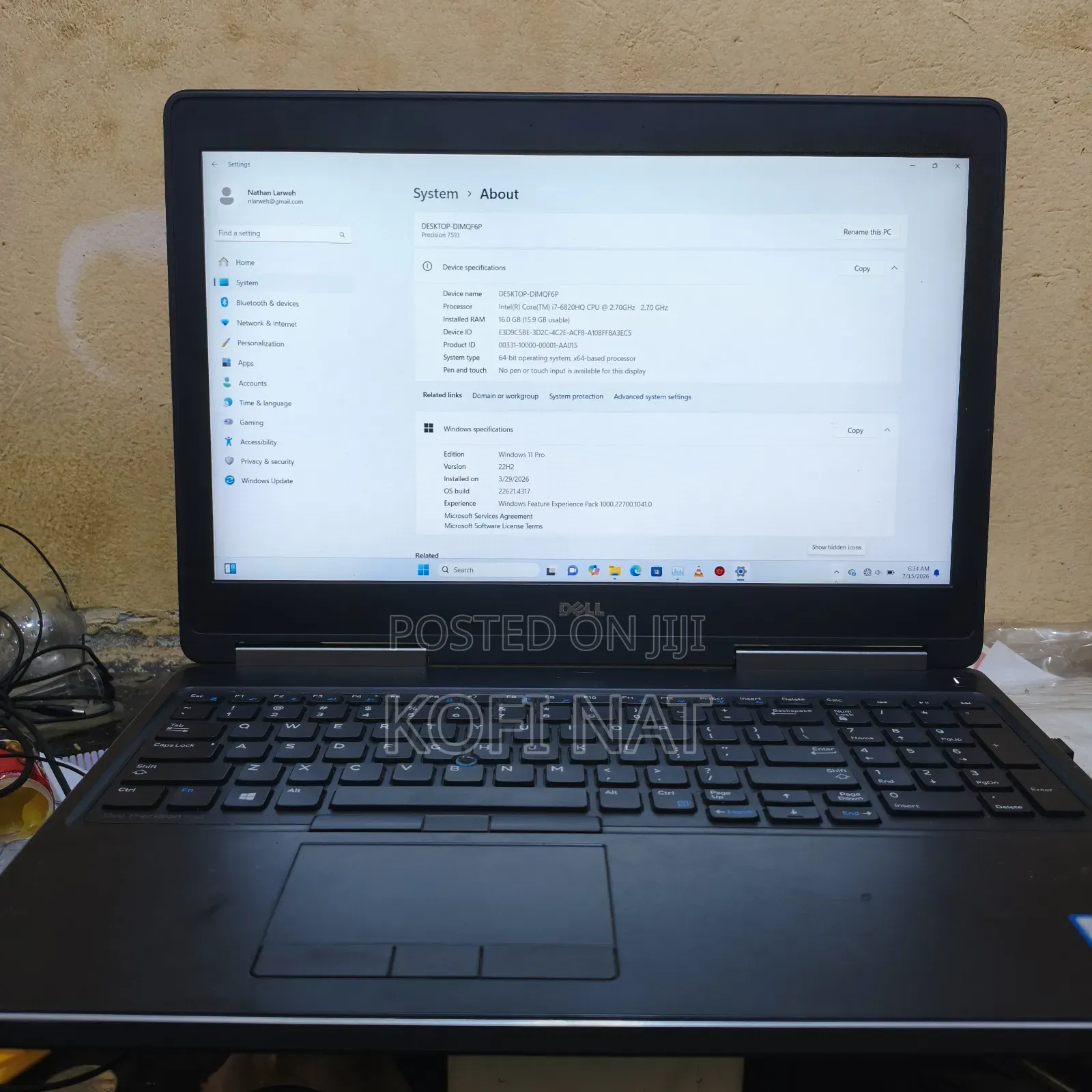Laptop Dell Precision 7510 16GB Intel Core i7 HDD+SSD 128GB