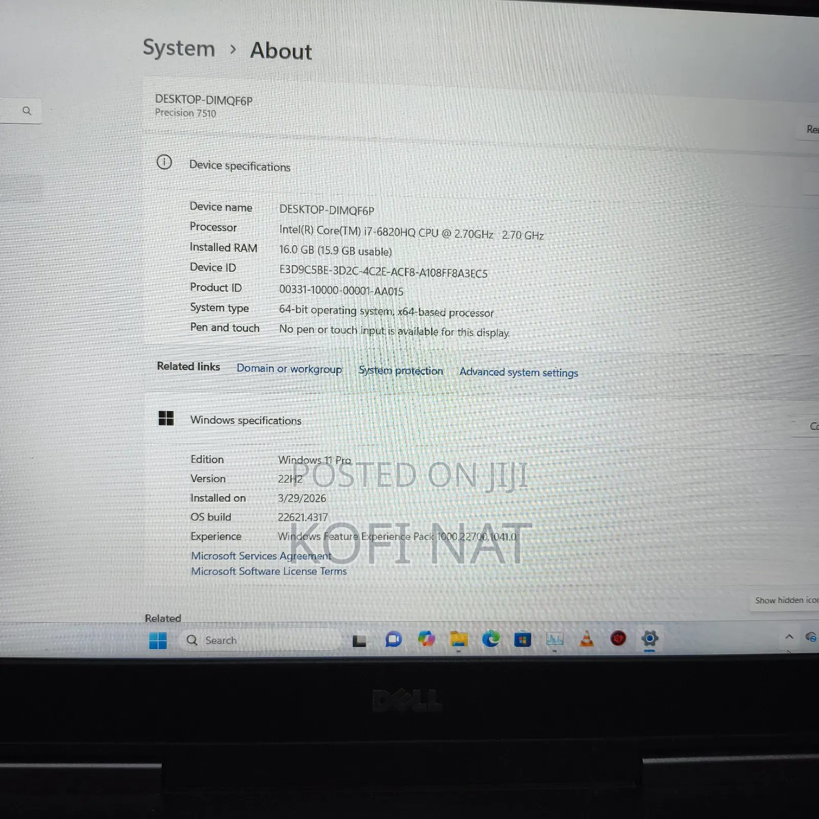 Laptop Dell Precision 7510 16GB Intel Core i7 HDD+SSD 128GB