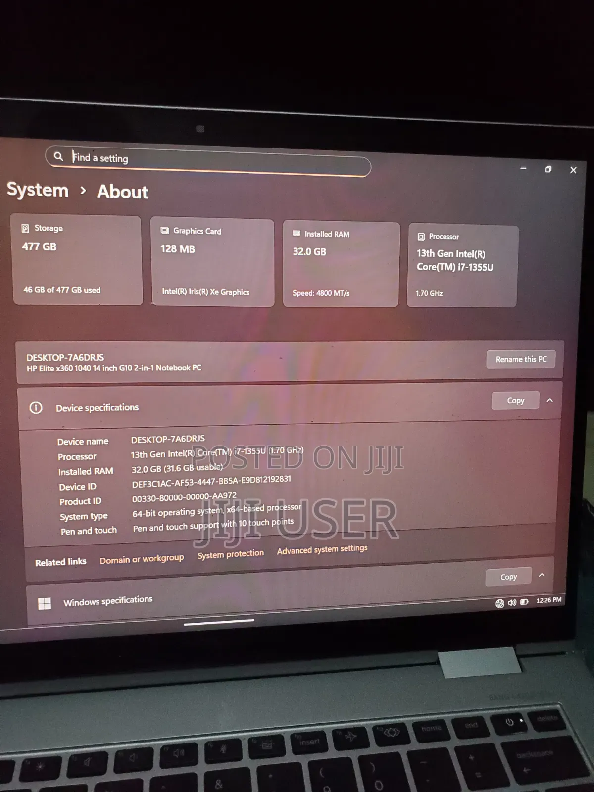 Laptop HP EliteBook x360 1040 G10 32GB Intel Core i7 SSD 512GB