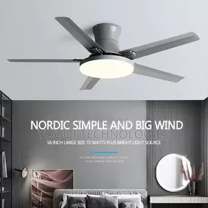 Grey 52” 5 Blade Chandelier LED Fan Light