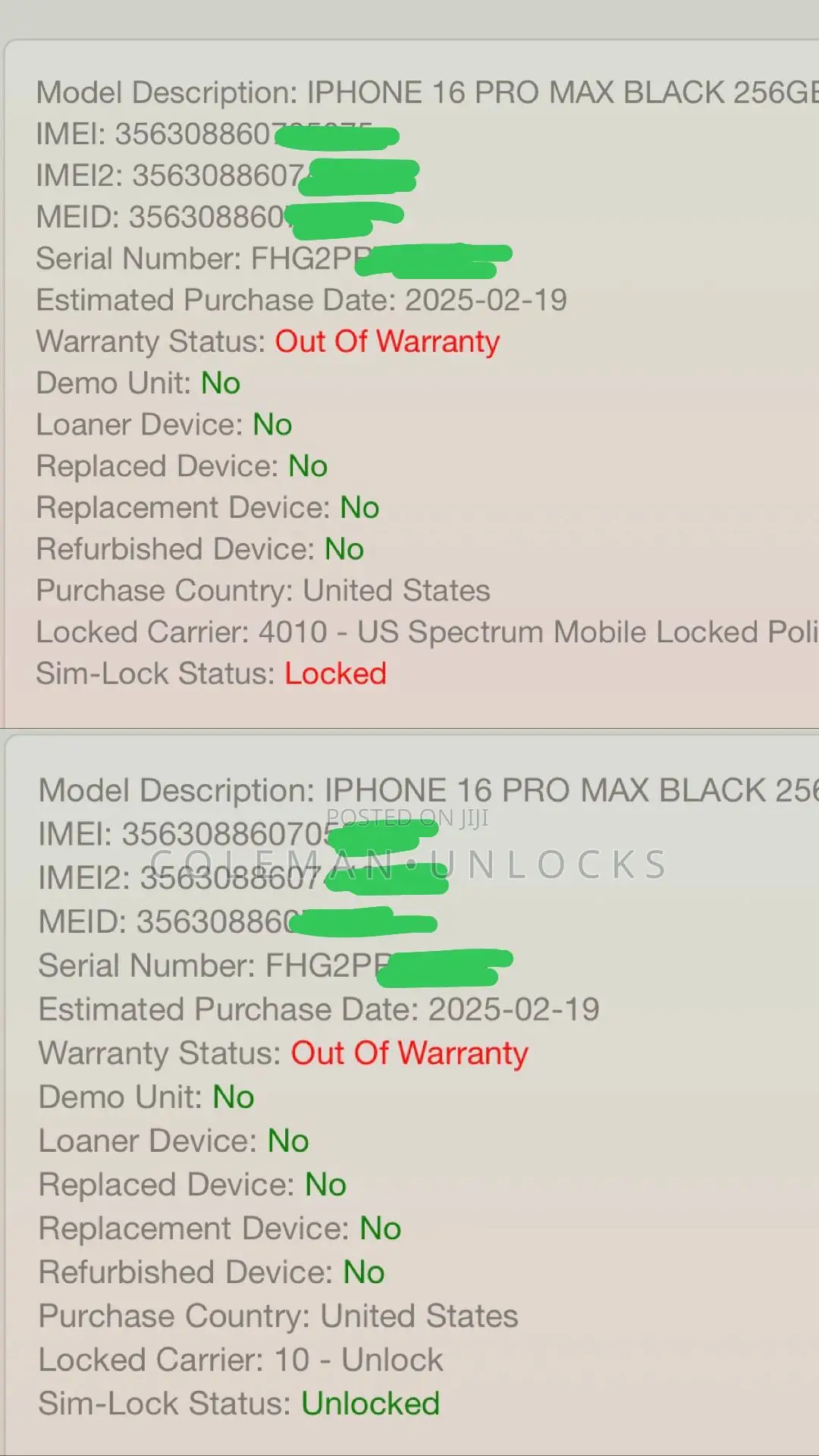 Spectrum USA Permanent Carrier Unlock