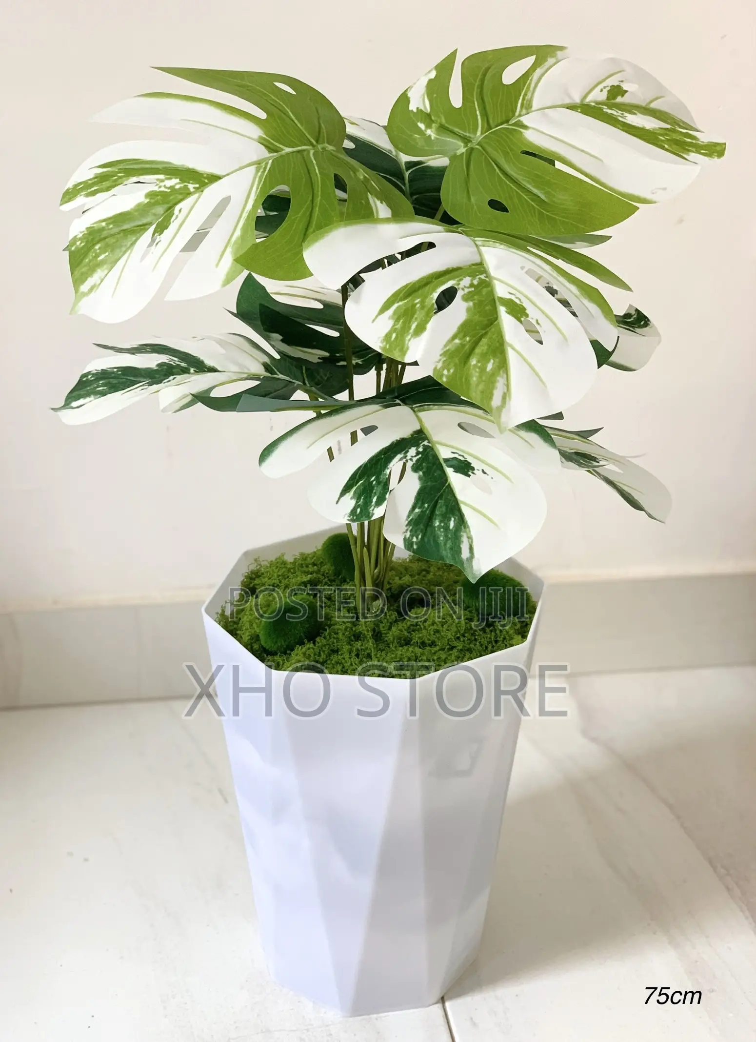 V-Shape Geometric Planter Flower Pot Artificial Monstera/Malaysian Tin