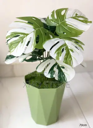 V-Shape Geometric Planter Flower Pot Artificial Monstera/Malaysian Tin