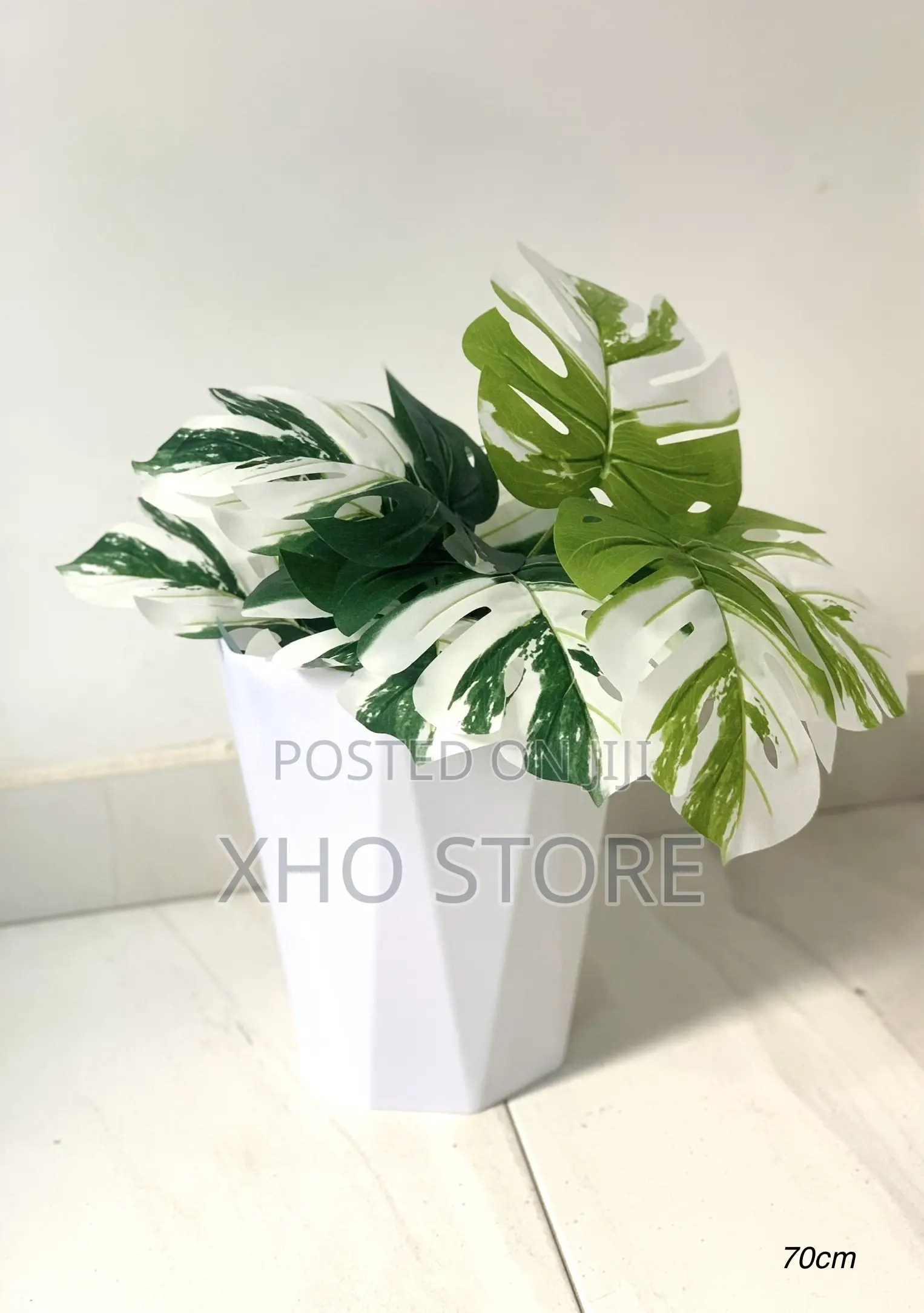 V-Shape Geometric Planter Flower Pot Artificial Monstera/Malaysian Tin