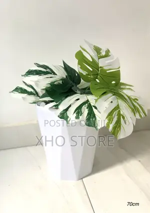 V-Shape Geometric Planter Flower Pot Artificial Monstera/Malaysian Tin