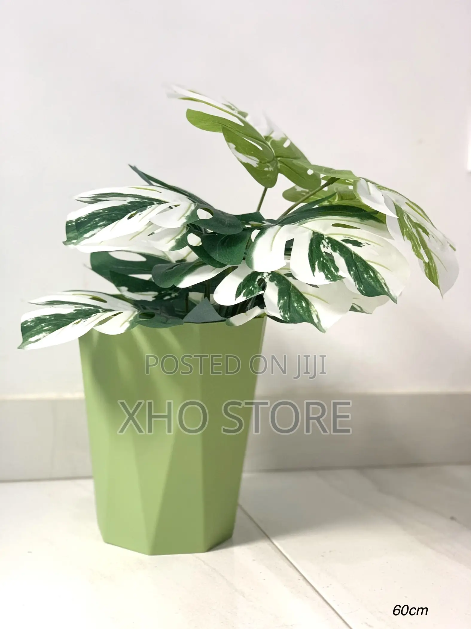 V-Shape Geometric Planter Flower Pot Artificial Monstera/Malaysian Tin