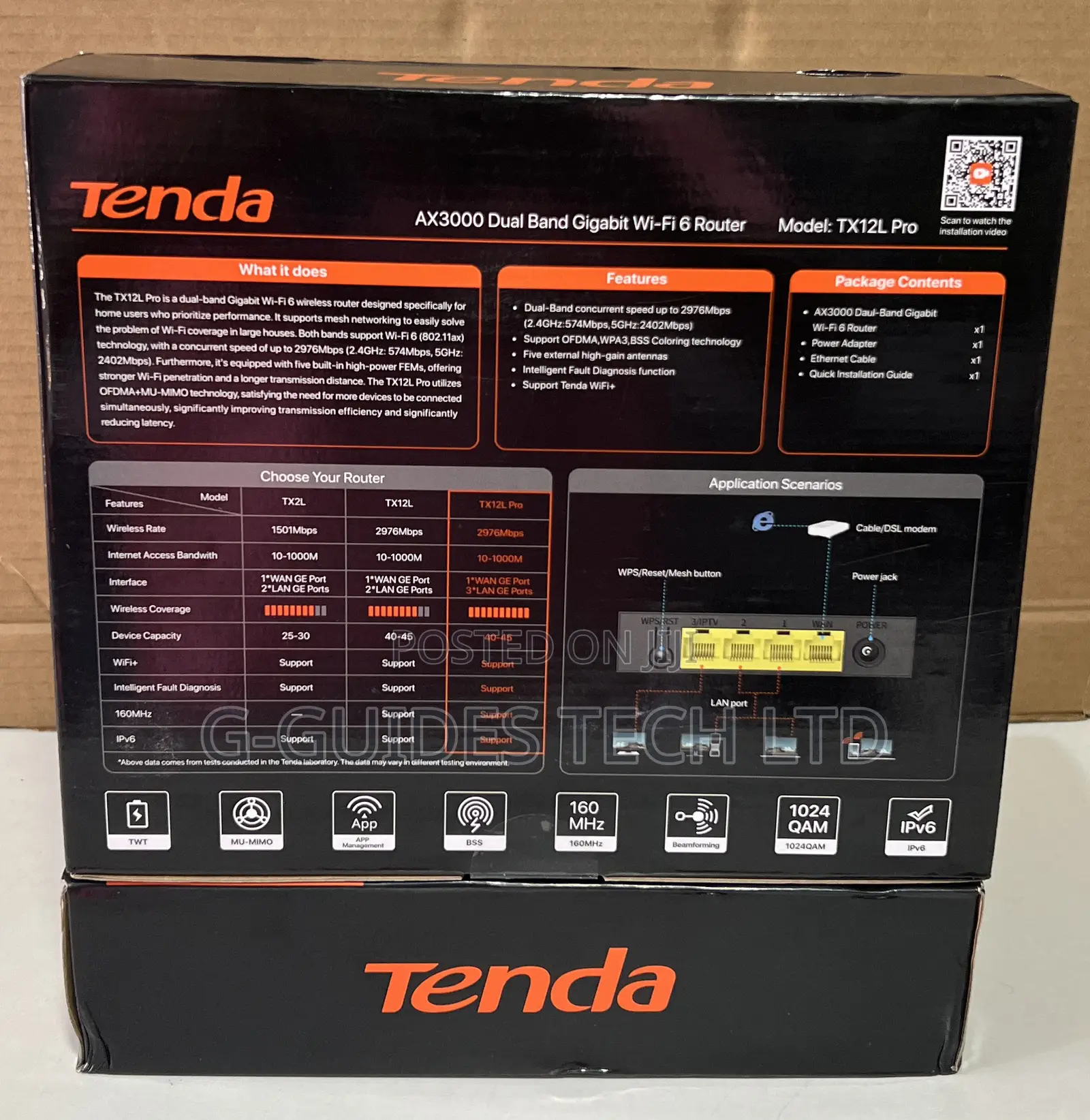 Tenda TX12L Pro AX3000 Dual-Band Gigabit Wi-Fi 6 Router