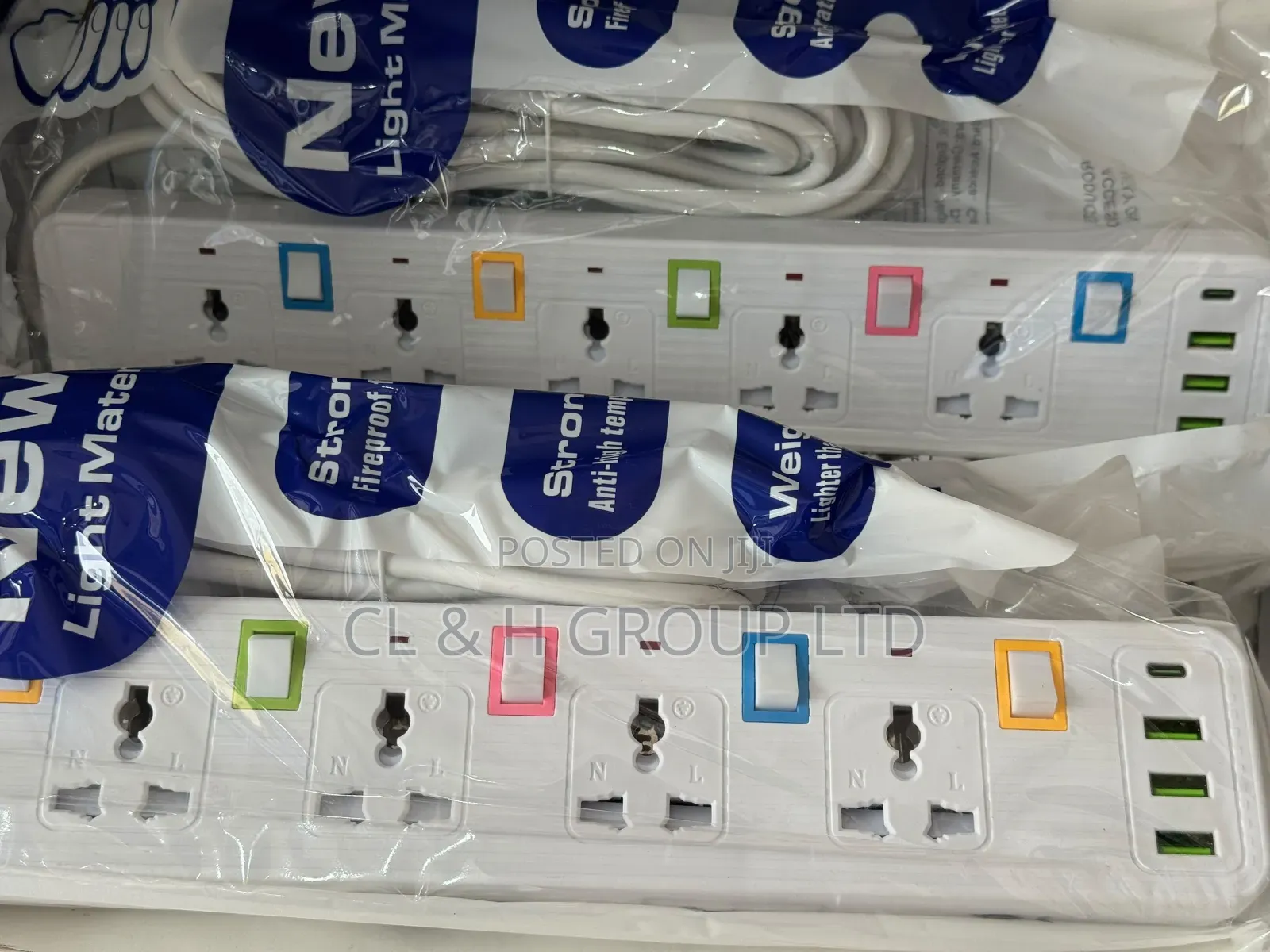 5way Extension Socket 3 USB + 1type-C