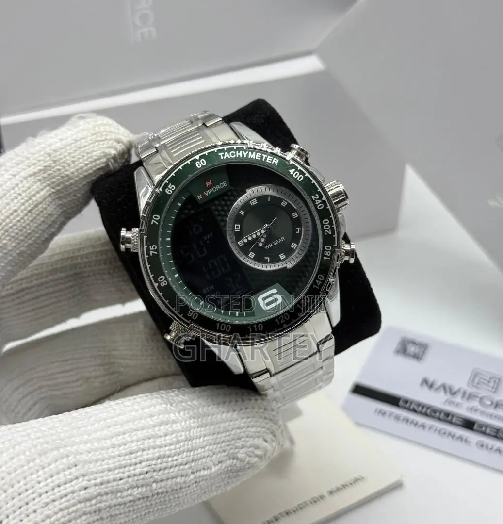 High Quality Stainless Steel Chain Naviforce Dual Time Watch