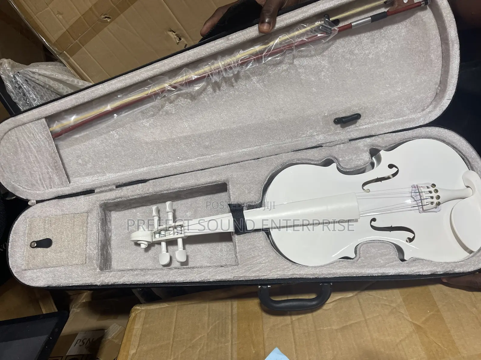 Full-Size 4/4 Wooden Violin Outfit With Bow and Carry Case