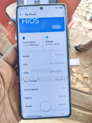 Tecno Camon 40 Pro 4G 256 GB Gray