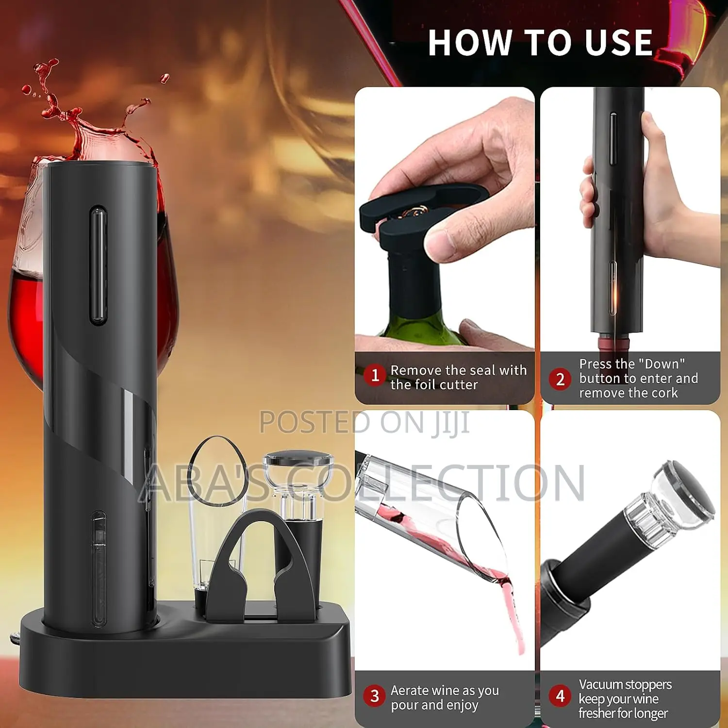 Wine Opener Set (Electric Rechargeable Automatic Corkscrew)