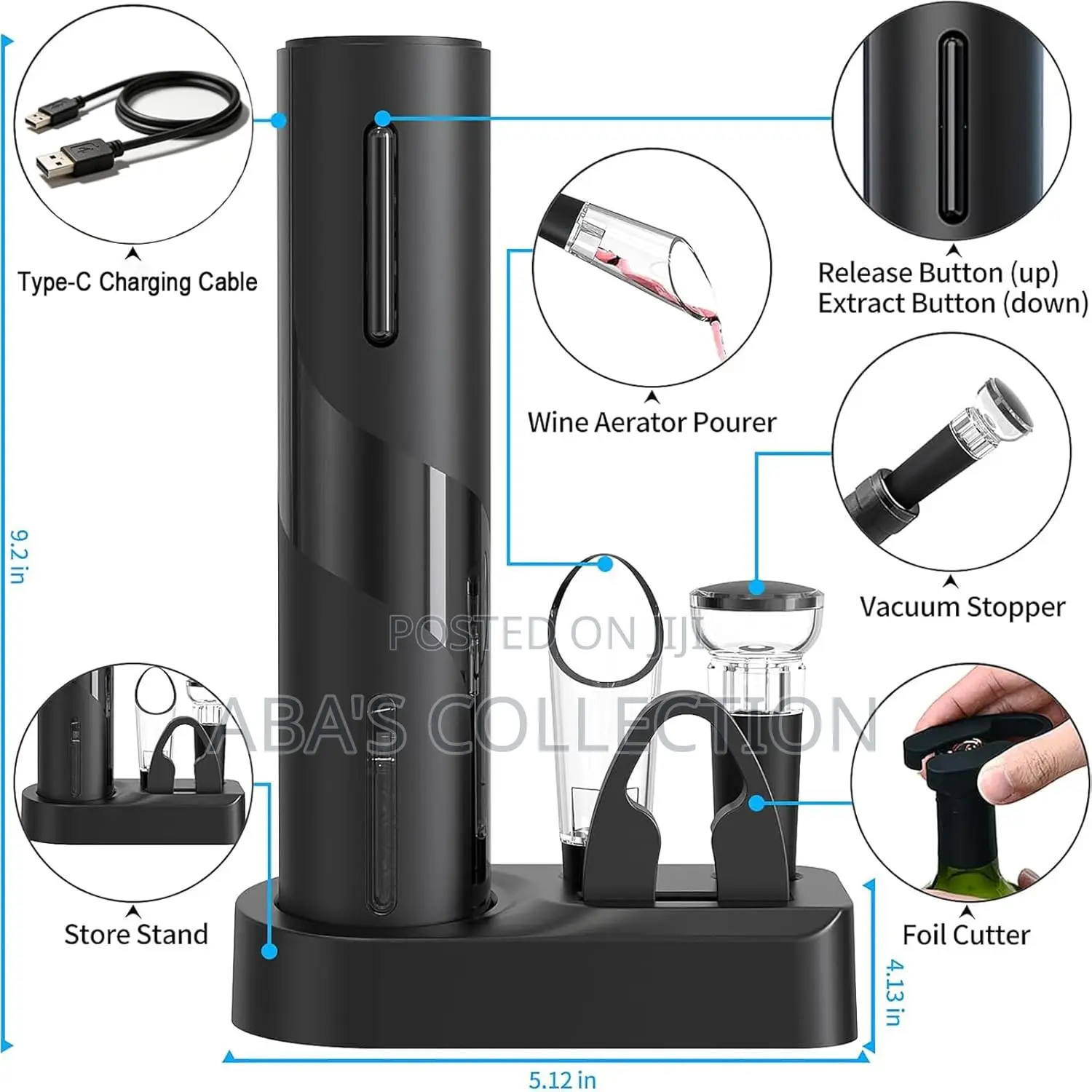 Wine Opener Set (Electric Rechargeable Automatic Corkscrew)