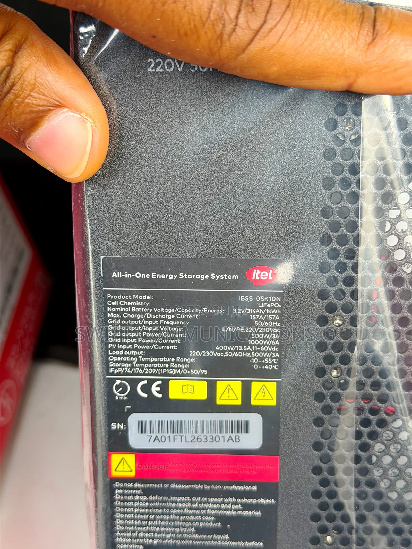 Portable Power Station 500W X2 Output Itel Powertank