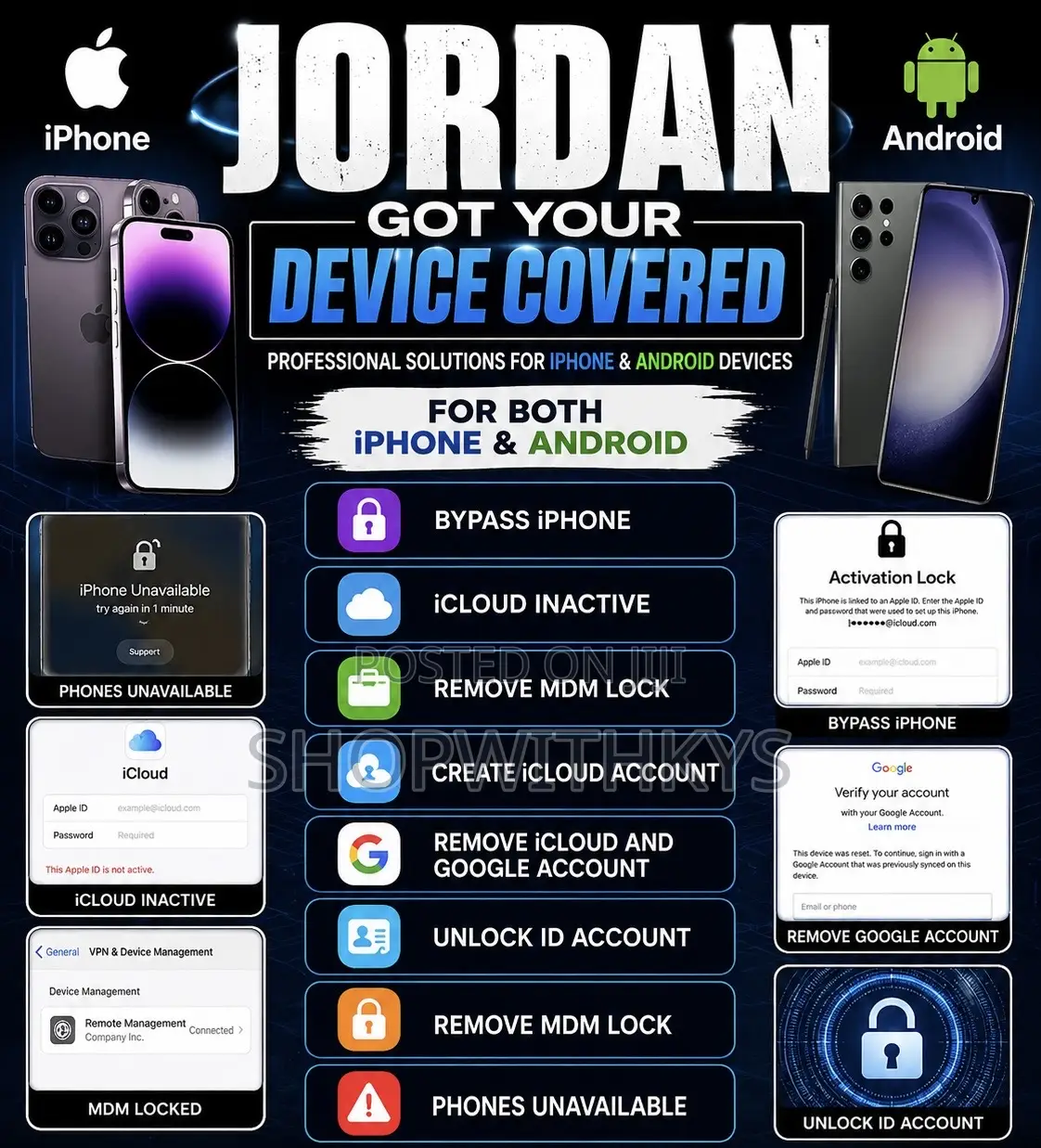 Bypass iPhone and Remove iCloud, Google Account, ID Account, MDM Lock