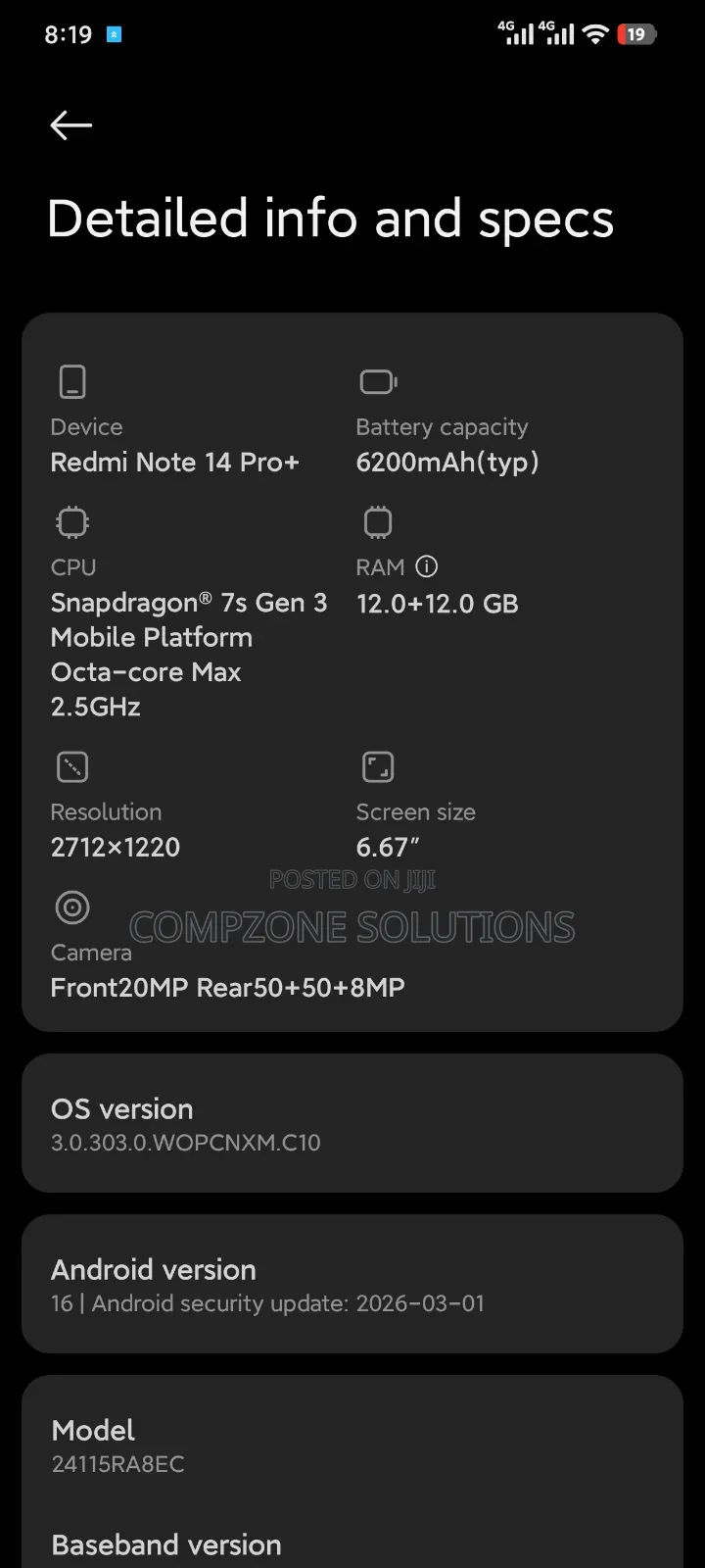Xiaomi Redmi Note 14 Pro+ 5G 256 GB White