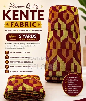 Premium Kente Fabric – High Quality Woven Cloth (6 Yards)