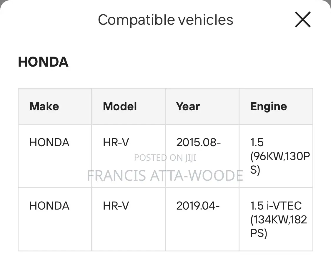 Original Honda HRV / Vezel Air Filter