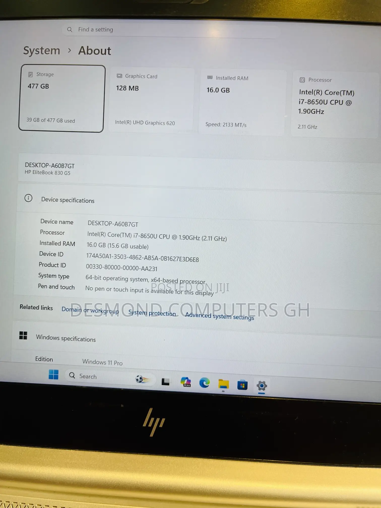 Laptop HP EliteBook 830 G5 16GB Intel Core i7 SSD 512GB