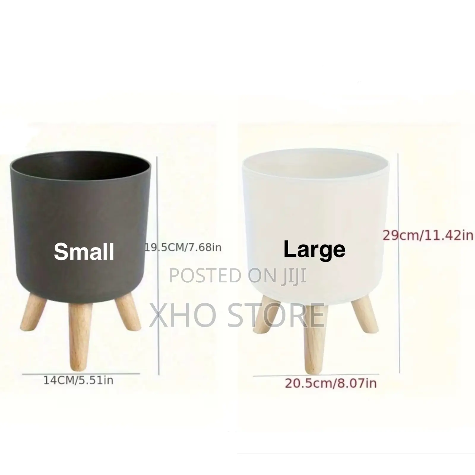 Modern Indoor Artificial Potted Plants Wooden Stands Flower Pot Vase