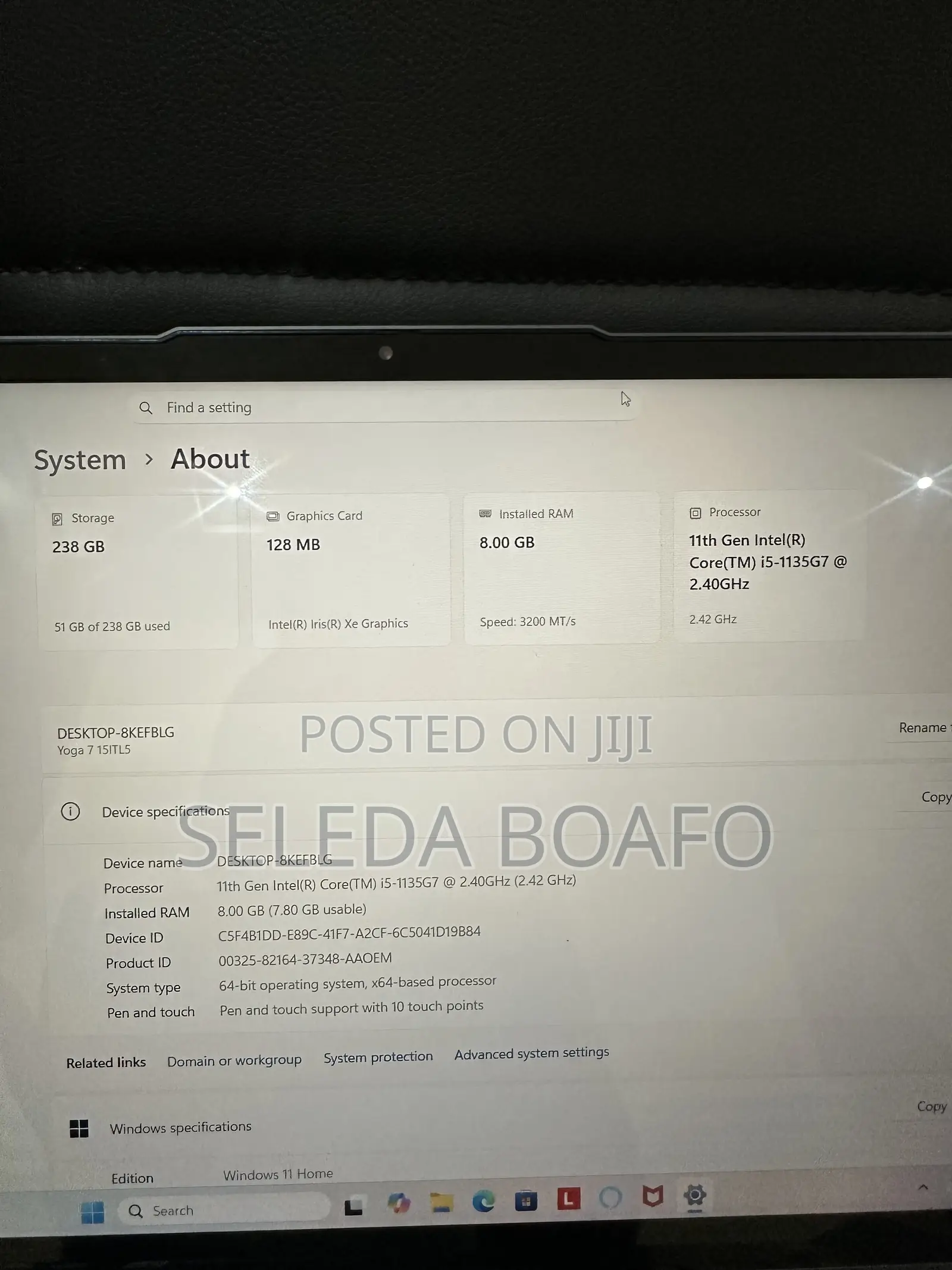 Laptop Lenovo Yoga 7 15ITL5 8GB Intel Core i5 SSD 256GB