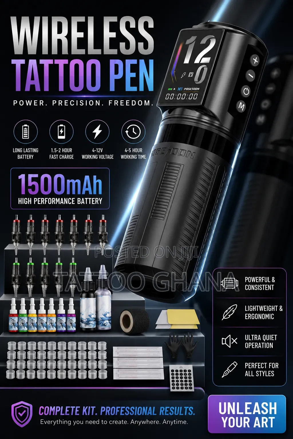 Wireless Tattoo Machine Complete Kit