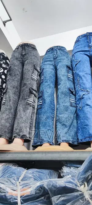 Wide Leg Jeans Trousers