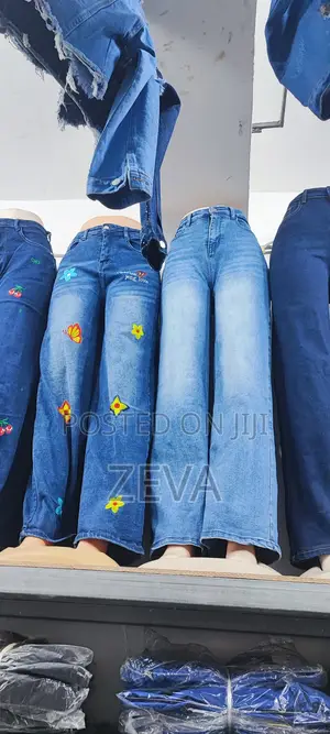 Wide Leg Jeans Trousers