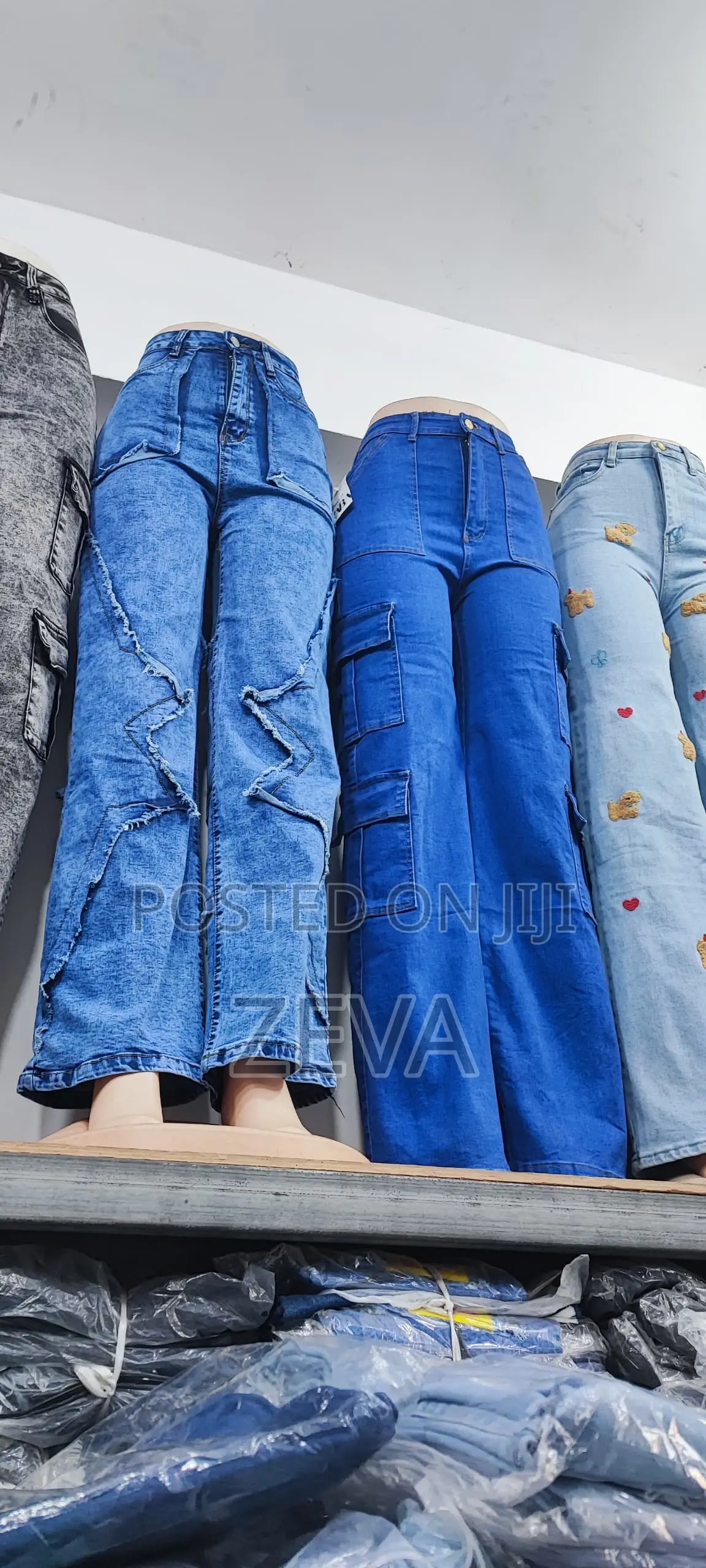 Wide Leg Jeans Trousers