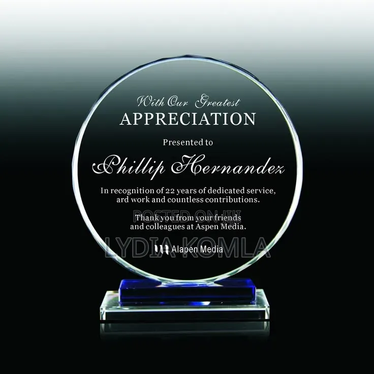 Crystal Plaque With Branding